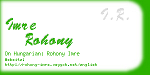 imre rohony business card